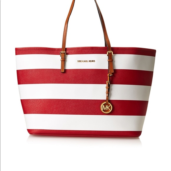 Michael Kors striped tote bag - Picture 1 of 4